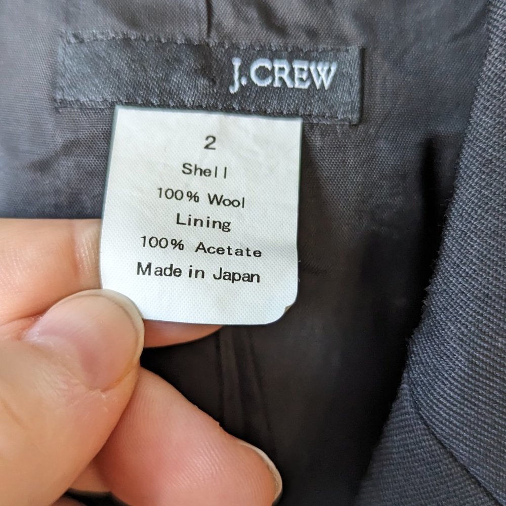 J. Crew Wool Black Blazer Suit Jacket Women's Size 2 - Picture 10 of 10